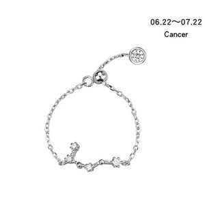 NEW Sterling Silver Zodiac Resizable Ring-Cancer A